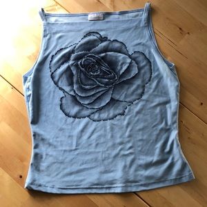 Blue rose tank top